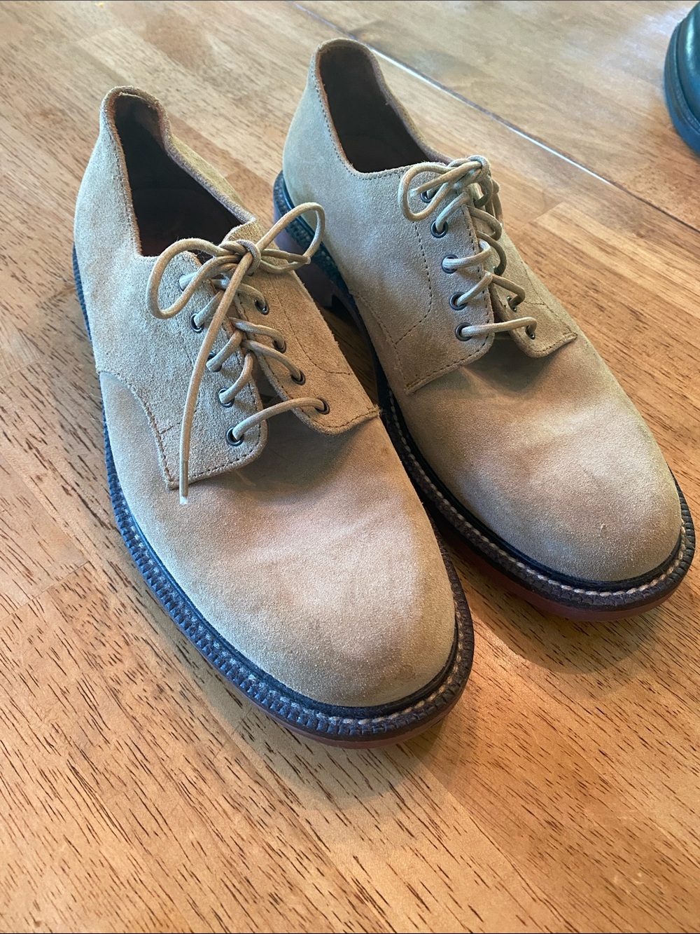 J-Crew Men's Suede Shoes in Taupe - Classic Lace-Up